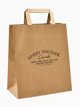 Пакет подарочный крафтовый «Ярких эмоций», 24 х 28 х 14 см