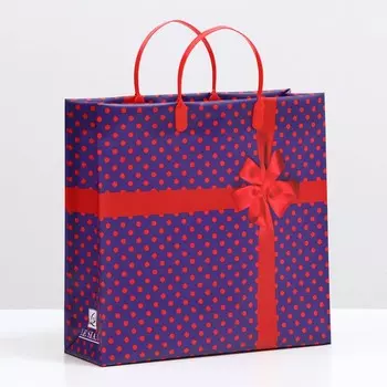 Пакет "Красный бантик", мягкий пластик, 29 x 30 см, 100 мкм