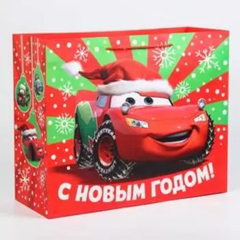 Пакет подарочный «С Новым годом!», 40 х 49 х 19 см, упаковка, Тачки