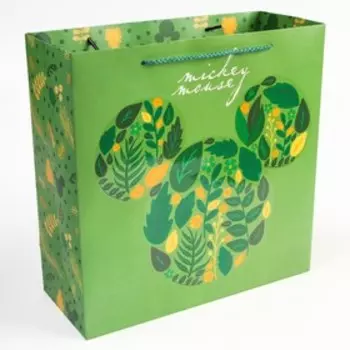 Пакет подарочный, 30х30х12 см, Микки Маус