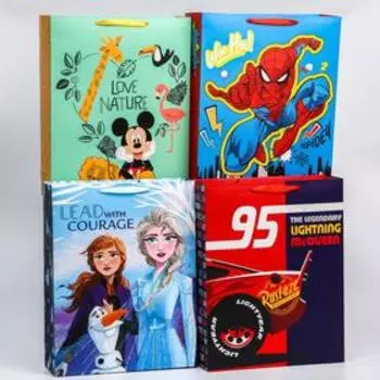 Пакет подарочный, 31х40х11 см, 4 вида МИКС