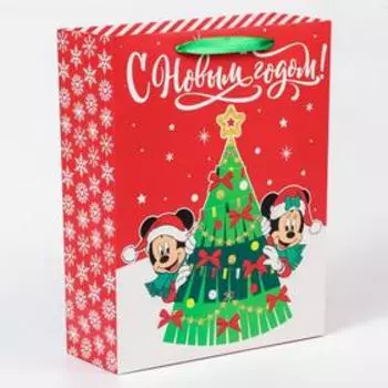 Пакет ламинат вертикальный "С новым годом!", Микки Маус , 31х40х11,5