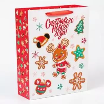 Пакет ламинат вертикальный "Счастливого Нового Года", Минни Маус , 31х40х11,5