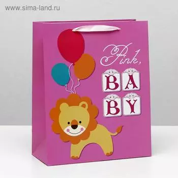 Пакет ламинированный "Лев" 26x32x12