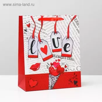 Пакет подарочный ламинированный, 26 x 32 x 12 см