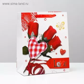 Пакет подарочный ламинированный, 26 x 32 x 12 см