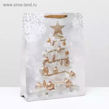 Пакет ламинированный "Белая ёлка" 31 x 42 x 12 см