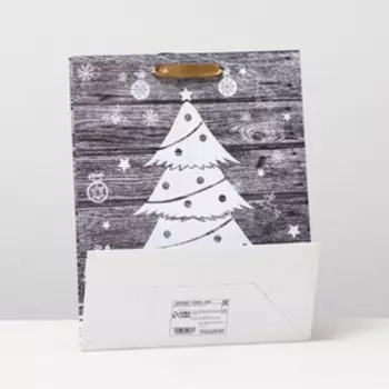 Пакет ламинированный "Белая ёлочка", 26 x 32 x 12 см