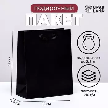 Пакет ламинированный «чёрный», S 12155.5 см