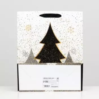 Пакет ламинированный "Чёрная ёлка" 26 x 32 x 12