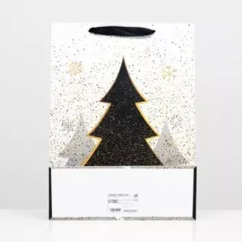 Пакет ламинированный "Чёрная ёлка" 32 х 42 х 12