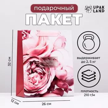 Пакет ламинированный «Цвети от счастья», 263212 см