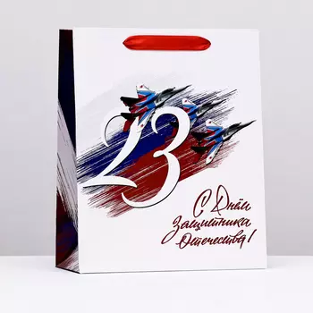 Пакет подарочный ламинированный «День 23 февраля», 263212 см