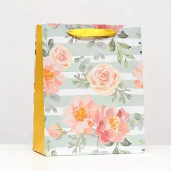 Пакет ламинированный «Дикая роза» 26 x 32 x 12 см