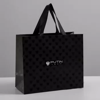 Пакет ламинированный горизонтальный «Black», ML 27 × 23 × 11,5 см