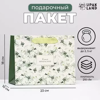 Пакет ламинированный горизонтальный «Цветы для самой прекрасной», 231810 см