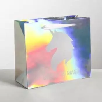 Пакет ламинированный горизонтальный «Единорог», 27 х 23 х 11,5 см