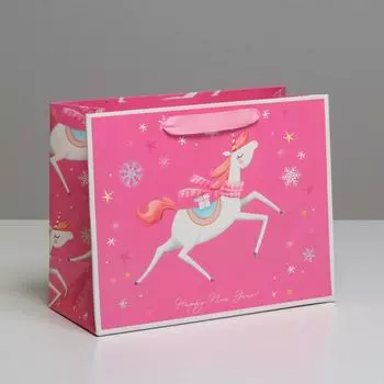 Пакет ламинированный горизонтальный Happy New Year, MS 23 × 18 × 10 см