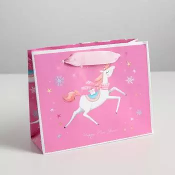 Пакет ламинированный горизонтальный «Happy New Year», S 15 × 12 × 5.5 см