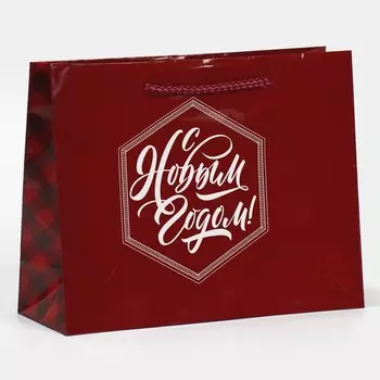 Пакет ламинированный горизонтальный «Клетка», MS 23 × 18 × 8 см