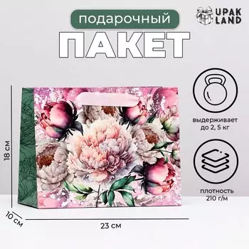 Пакет ламинированный горизонтальный «Прекрасные пионы», 231810 см