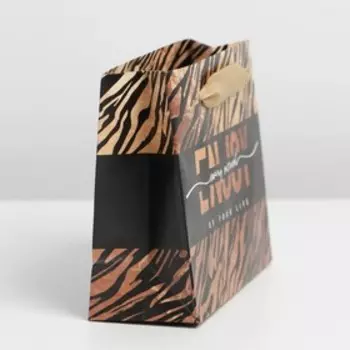 Пакет подарочный ламинированный горизонтальный, упаковка, «Сафари», S 12 х 15 х 5,5 см