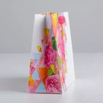 Пакет подарочный ламинированный горизонтальный, упаковка, «Счастья!», 22 х 17.5 х 8 см