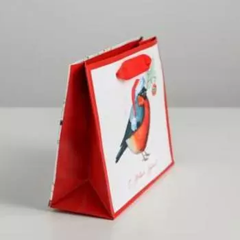 Пакет ламинированный горизонтальный «Снегирёчек», S 15 × 12 × 5.5 см