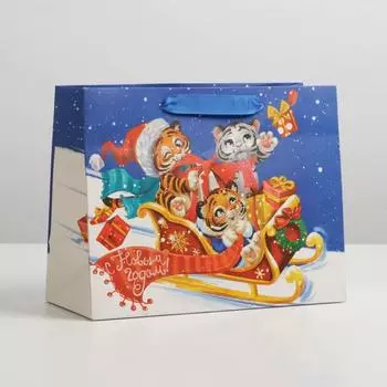 Пакет ламинированный горизонтальный «Весёлые тигрята», MS 18 23 10 см