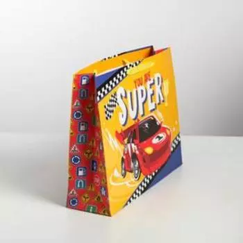 Пакет подарочный ламинированный горизонтальный, упаковка, You are super, L 40 х 31 х 11,5 см