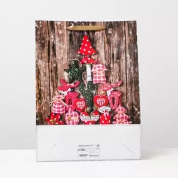 Пакет ламинированный, "Ёлка из игрушек" 32 х 42 х 12