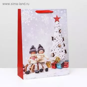 Пакет ламинированный "Ёлка с подарками", 31 x 42 x 12 см