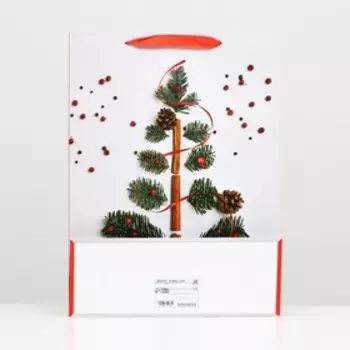 Пакет ламинированный "Ёлочка с корицей" 32 х 42 х 12