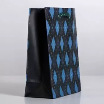 Пакет подарочный ламинированный, упаковка, «Клетка», S 12 х 15 х 5.5 см