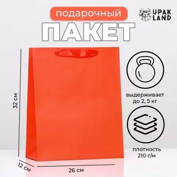 Пакет подарочный ламинированный «Красный», 263212 см