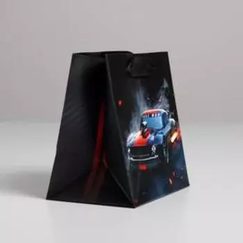 Пакет ламинированный квадратный «Гонка», 14 × 14 × 9 см