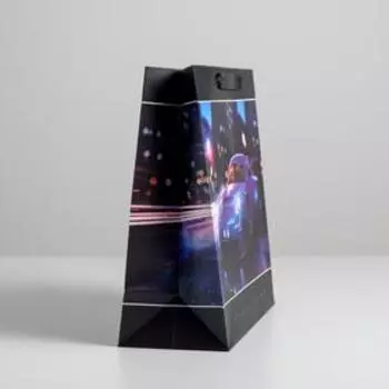 Пакет подарочный ламинированный квадратный, упаковка, Stay Fast, 30 х 30 х 12 см