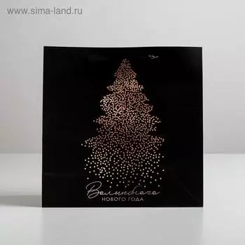 Пакет ламинированный квадратный «Волшебного года», 30 × 30 × 12 см