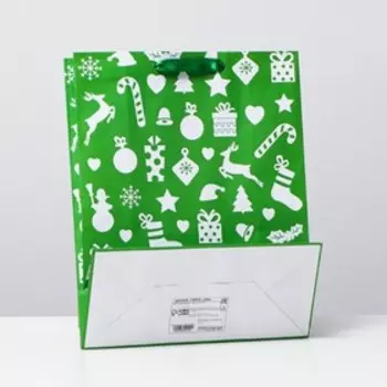 Пакет ламинированный. "Новогоднее ассорти" 26 x 32 x 12