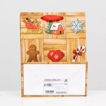 Пакет ламинированный "Новогодние картинки" 18 х 23 х 10