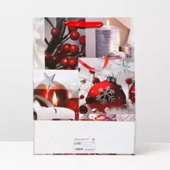 Пакет ламинированный "Новогодние свечи", 31 x 42 x 12 см