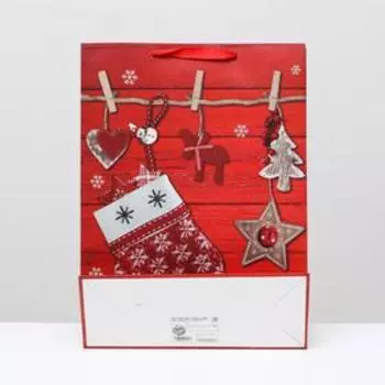 Пакет ламинированный "Новогодний декор", 31 x 42 x 12 см