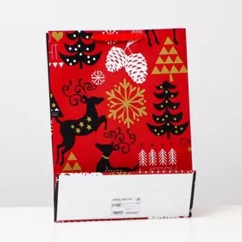 Пакет ламинированный "Новогодний переполох" 31 х 42 х 12 см