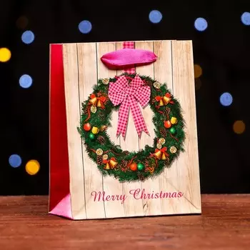 Пакет ламинированный «Новогодний венок» 11.514.56 см