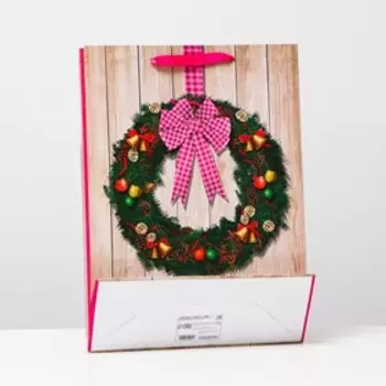 Пакет ламинированный "Новогодний венок" 31 х 42 х 12 см