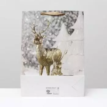 Пакет ламинированный, "Олени в лесу" 31 x 42 x 12 см