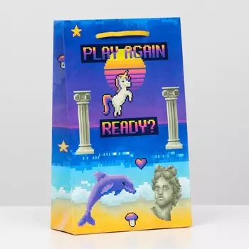 Пакет ламинированный "Пиксели", 26,5 х 16,5 х 7 см