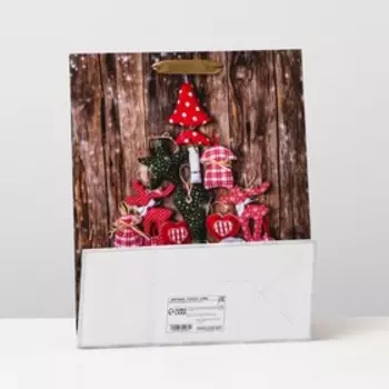 Пакет ламинированный "Плюшевые ёлки", 26 x 32 x 12 см