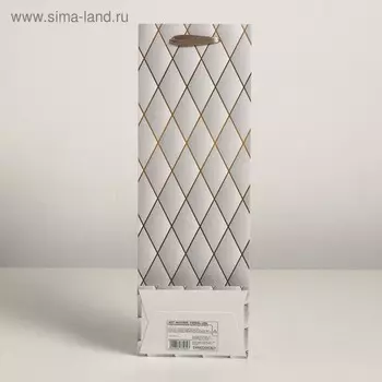 Пакет ламинированный под бутылку, 12 х 9 х 36 см