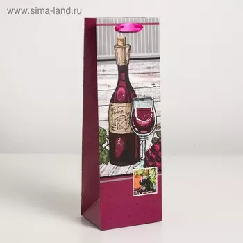 Пакет ламинированный под бутылку, 12 х 9 х 36 см